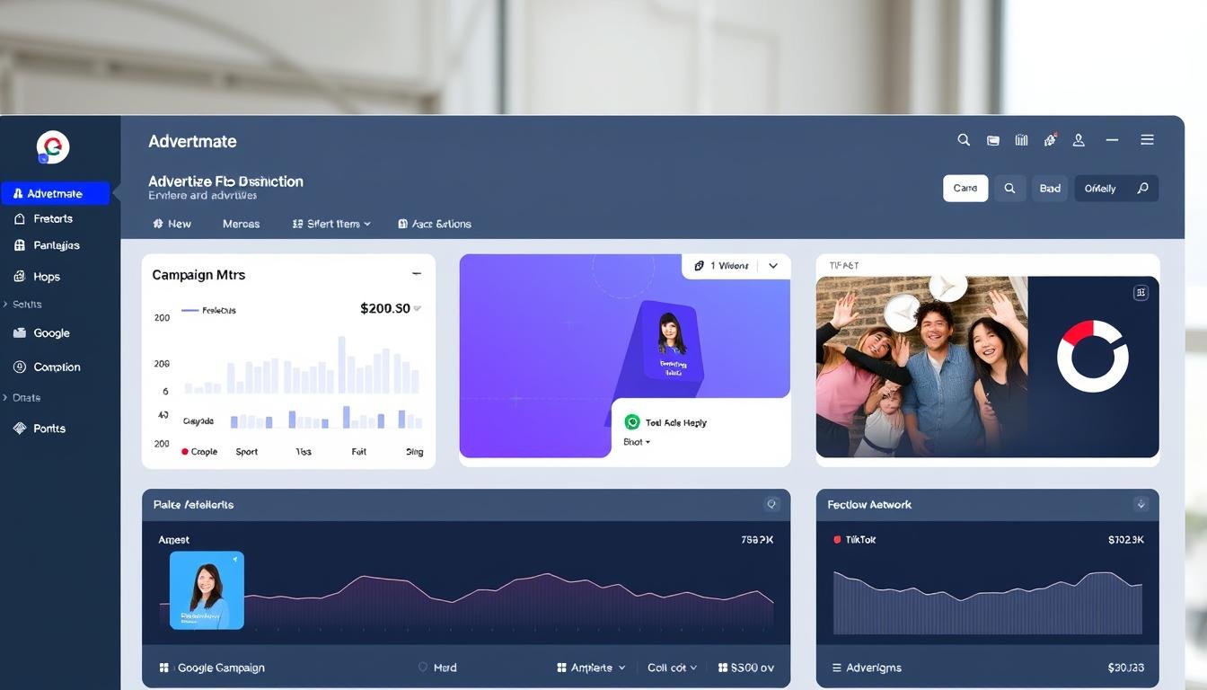 Advertmate dashboard showing the unified interface for managing ads across multiple platforms