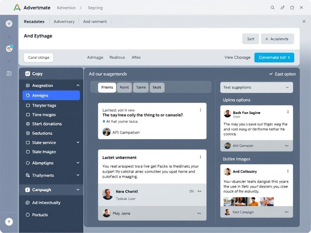 Advertmates-AI-powered-ad-creation-interface-showing-text-and-visual-generation Advertmate's AI-powered ad creation interface showing text and visual generation