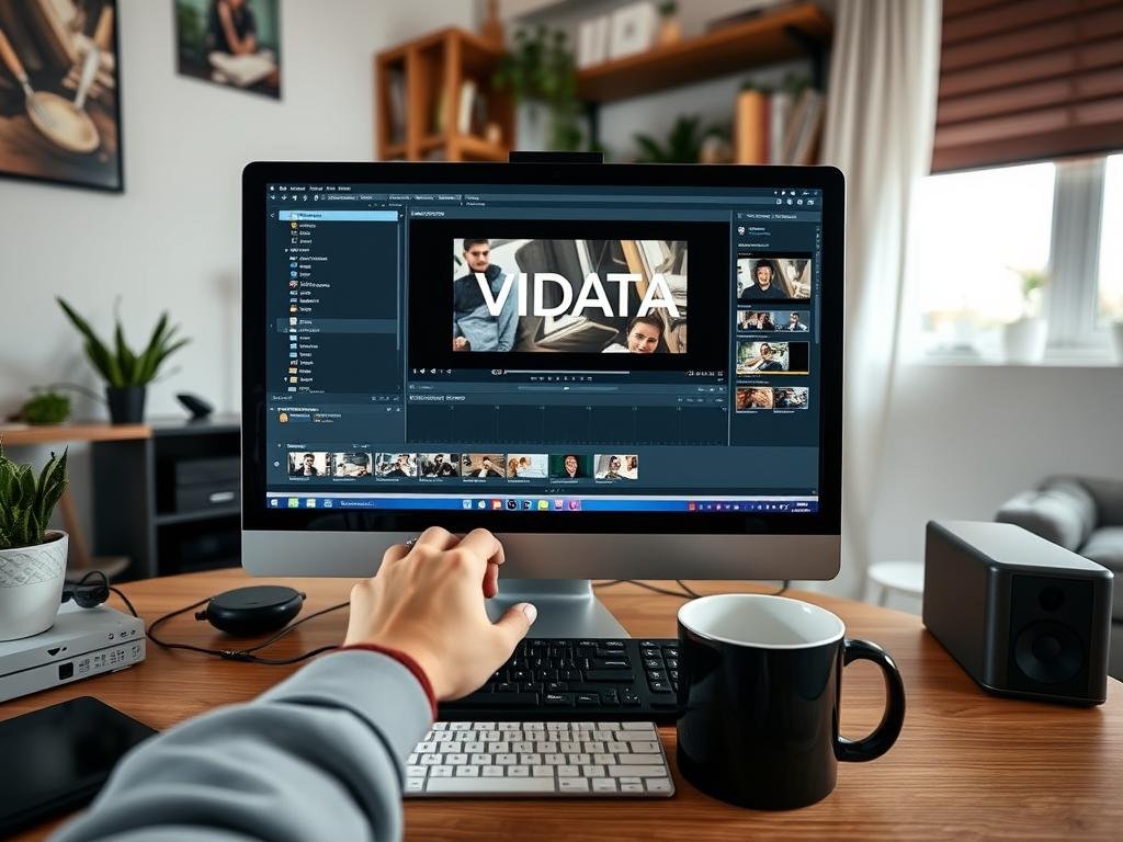 Author using VIDATIA to create a product review video