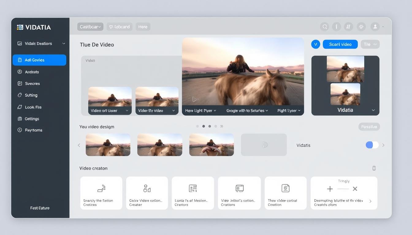 VIDATIA AI video creator interface showing the dashboard with video creation options