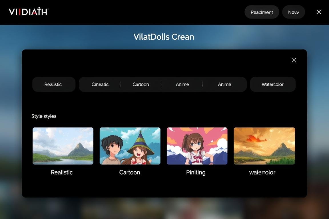 VIDATIA-visual-style-selection-showing-multiple-artistic-options VIDATIA visual style selection showing multiple artistic options