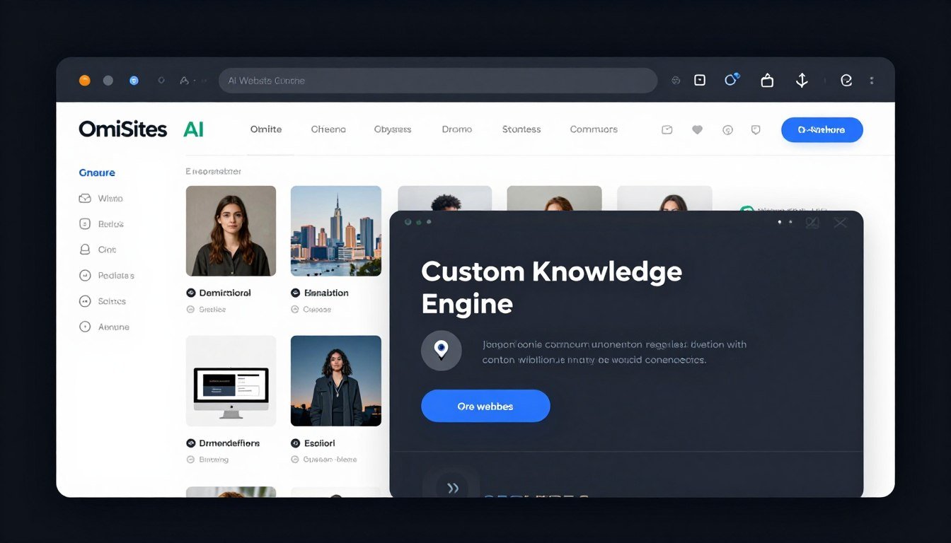 OmniSitesAI dashboard showing the agentic AI website builder interface